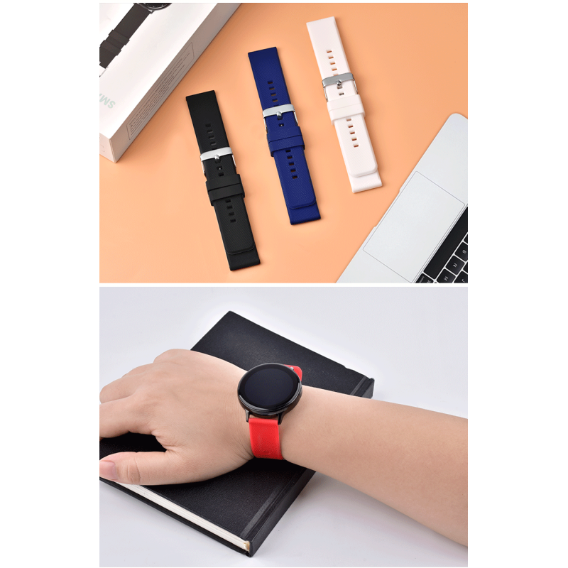 Quick-release Custom Silicone Watch Strap With Pin Buckle And Rubber Clasp | 18mm~22mm - SHX