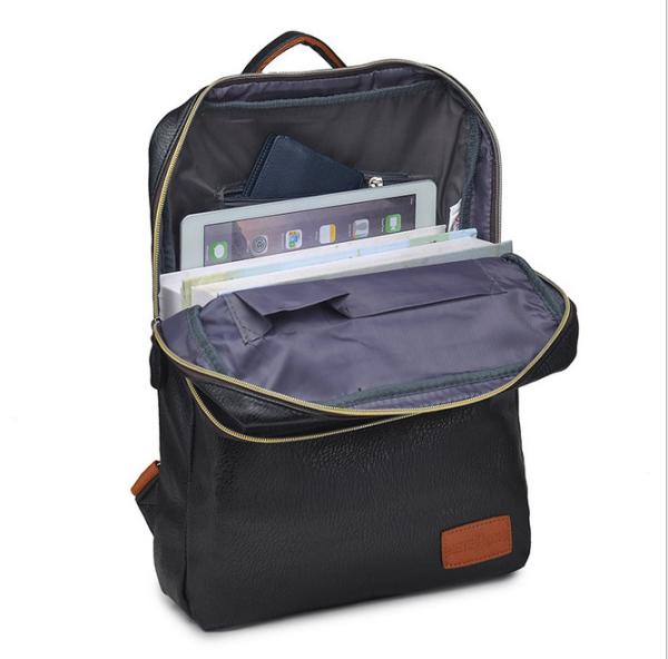 New Men's Travel Backpack Korean Backpack Leisure Student Schoolbag Soft PU Leather men backpack bag