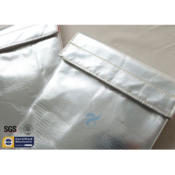 Fireproof Bag Document Cash Envelope 1022℉ Silver Non Itchy Fiberglass Cloth