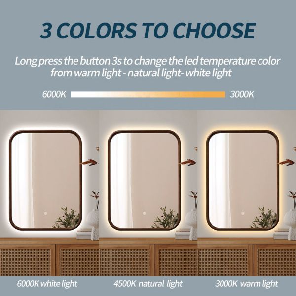 Antique Bathroom Mirror With LED Light ,  IP44 Luxury Illuminated Bathroom Mirrors
