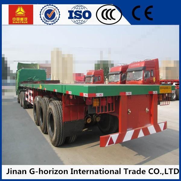 13T Fuwa Axle 40 ton Flat Bed Semi Trailer , Container Semi Trailer Yellow Red Green Blue
