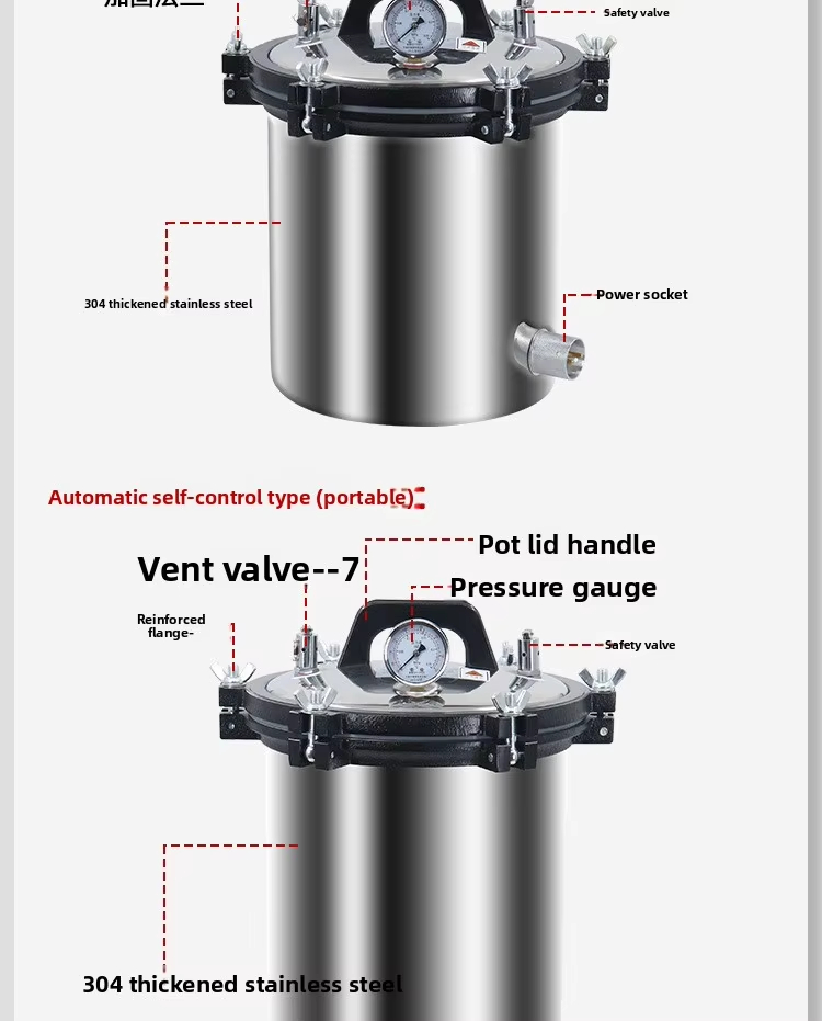 Laboratory Autoclave 24 Liter 18 Liter Pressure Steam Sterilizer with Digital Display Panel