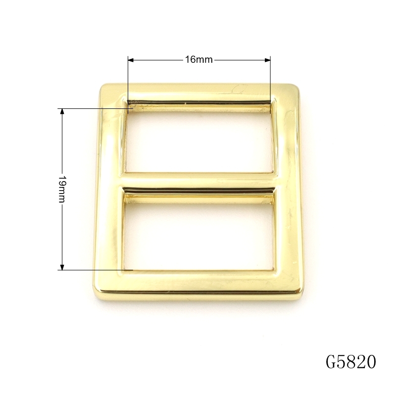 Gold Plated Metal Square Buckle 16mm 19mm 26mm 32mm Adjustable Strap Buckles