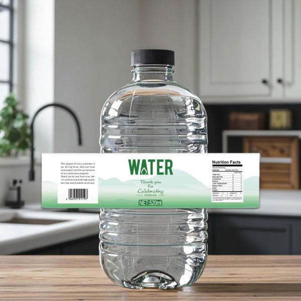 Custom Sticker Printing Mineral Water Bottle Label Neck Packaging Waterproof Label Sticker for Water Bottle
