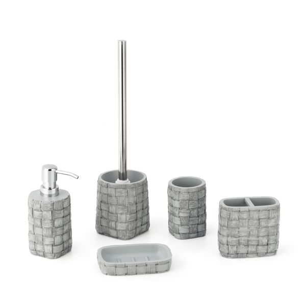 Polyresin Bathroom Accessories Set Foam Dispenser Soap Dispenser Toothbrush Holder Soap Dish