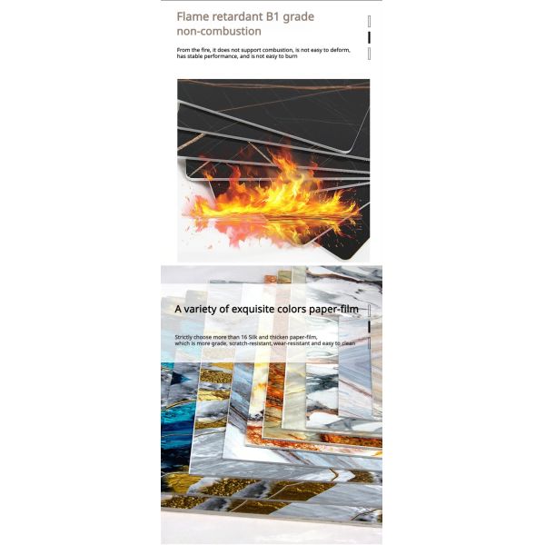 1220 * 2440 мм ПВХ УФ мраморная доска листов Легкий вес 3 мм или 4 мм толщина