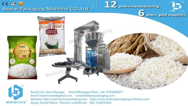 Automatic rice 500g pouch packaging machine with 10 heads weigher BSTV-750AZ