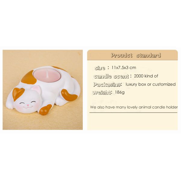 Creative Cute Kitty Custom Scented Soy Jar Candles Tea Wax Candle Holder