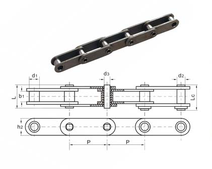 OEM ODM HP Hollow Pin Heavy Duty Conveyor Chain Stainless Steel