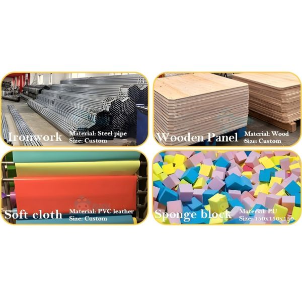 1000 mètres carrés d'équipements de terrain de jeux pour enfants intérieurs à thème vert