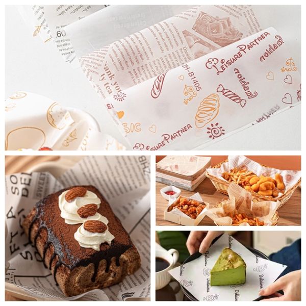 40gsm 45gsm White Virgin Waxed Kraft Wrapping Paper For Sandwich Packing 18x18