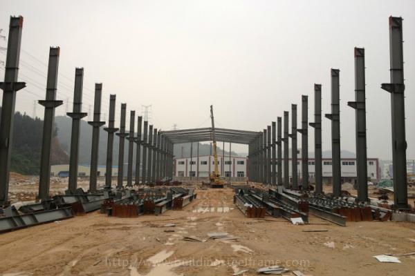 Construções de aço da casa pré-fabricada da oficina do período largo com AWS e certificado do ISO do EN das BS