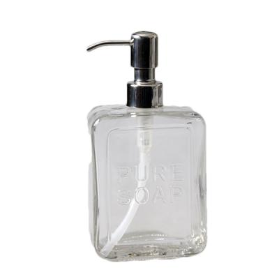 530ML Dispensador de sabão de vidro quadrado Garrafas de loção de viagem