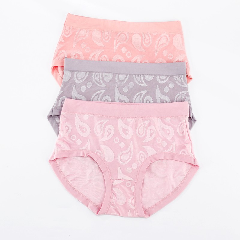 Direct Sale Soft Breathable Panties Everyday Wear Stretchy Elastic Underwear Jacquard Design Women Girls Comfortable