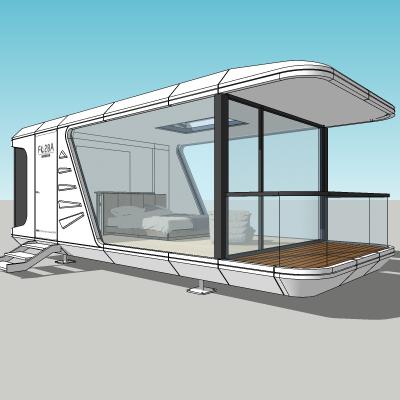28 m2 Capsule spatiale mobile maison de 1-2 personnes Capacité Capsule maison préfabriquée