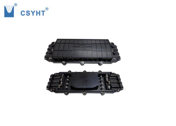 Horizontal Type Fiber Optic Closure Outdoor Aerial Hanged For 12 - 144 Fiber Splicing