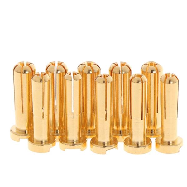 4/5mm bala banana plug conector macho fêmea banhado a ouro para peça de bateria RC
