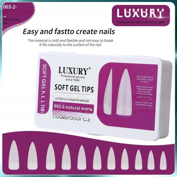 500PCS/Box Full Natural Matte False Nails 11 Sizes Gel Acrylic Nail Tips for Nail Extensions