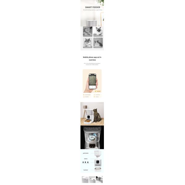 Aplicación móvil Control remoto alimentador de gatos 300ml Dispensador de comida para gatos Wifi