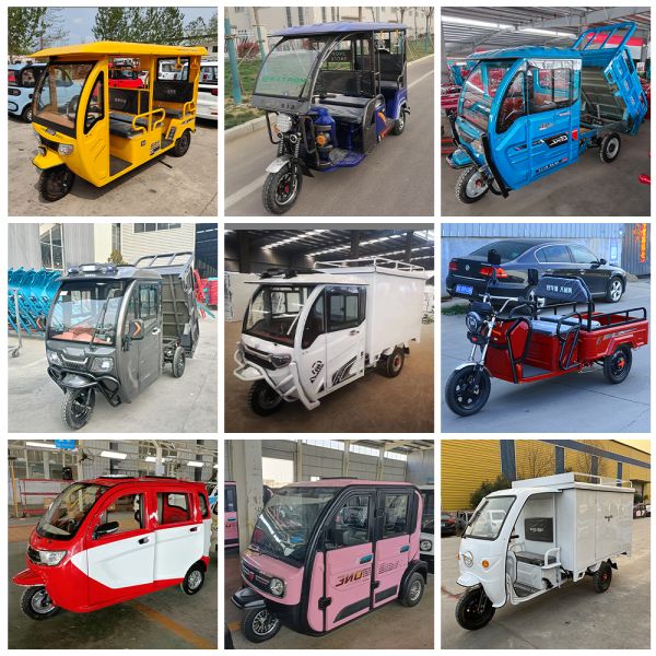 Front Disc Rear Disc Brake System Three Wheeler Mobility 3 Passenger Electric Tricycle