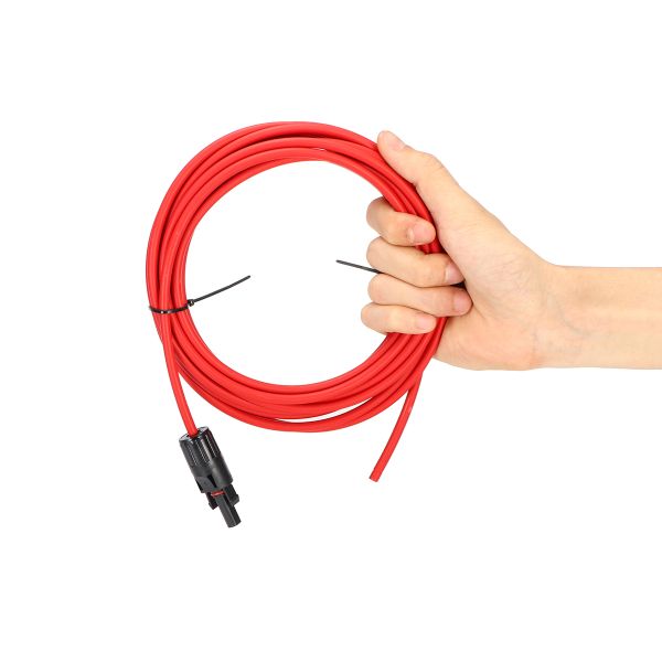 Красный цвет медной проволоки удлинительного кабеля панели солнечных батарей ² 10AWG 6mm черный с соединителем MC4