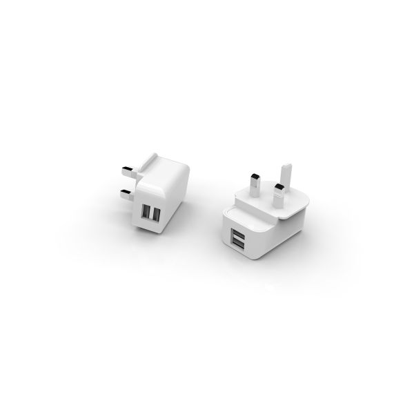 Dual USB Ports Black 5V3.4A UK Charger Plug