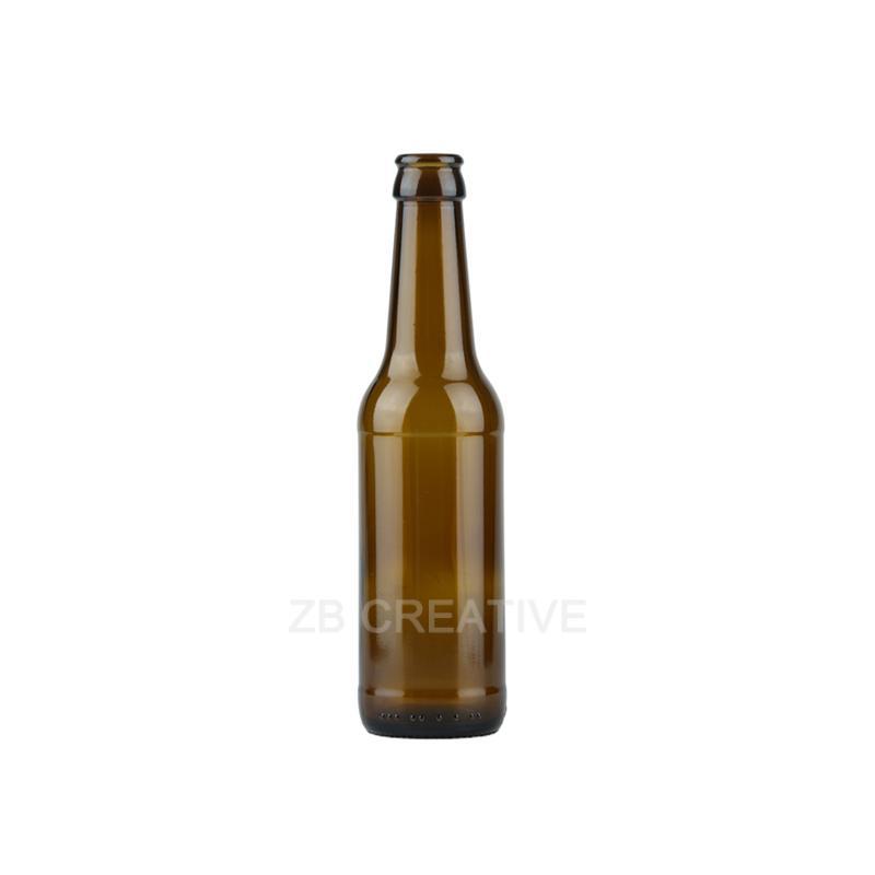275ml Amber Glass Beer Bottles Crown Cap Soft Drink Packaging 240g CY-204