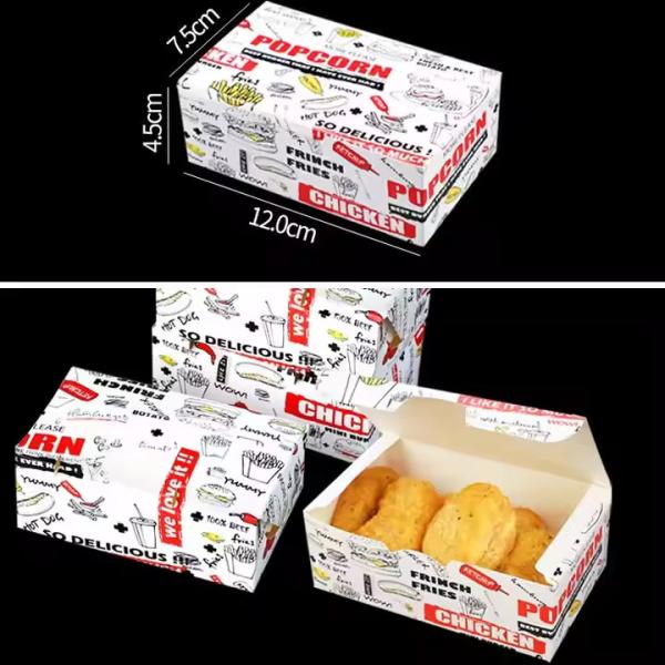 Customized Printed French Fry Paper Container Hamburger Fast Food Fried Chicken Wing Packaging Box