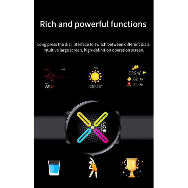 HS6620D 180mAh Rechargeable Fitness Tracker Smartwatch Heart Rate Monitor HRS3300