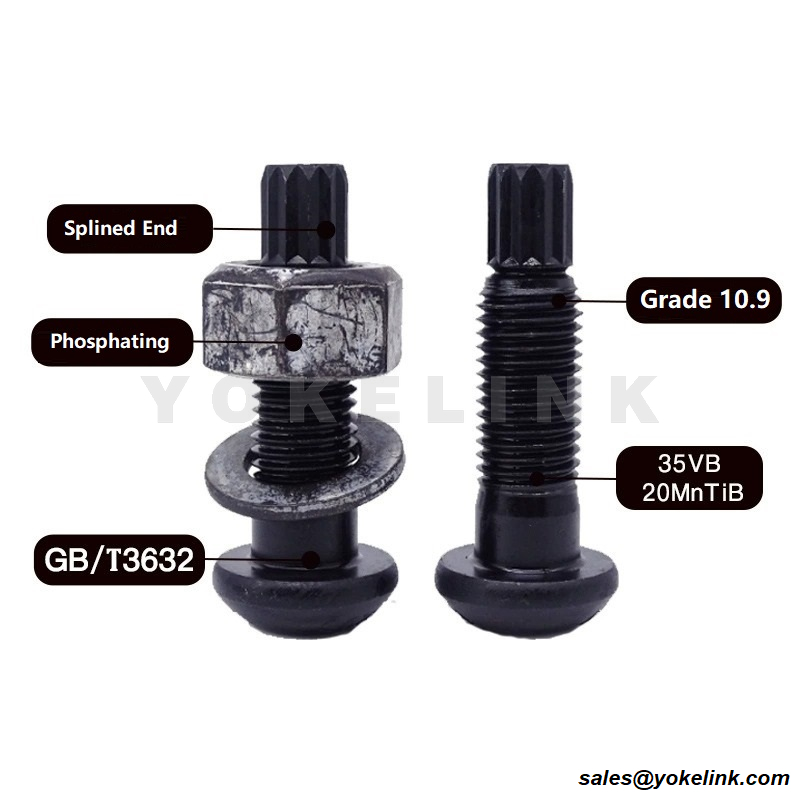 Black Oxide EN 14399-4 HV Bolts Nuts Steel Construction Bolts