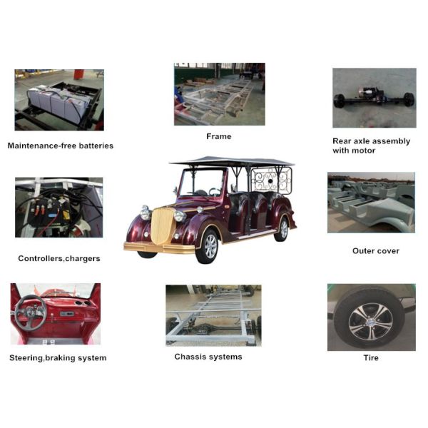 Осмотр достопримечательностей 11 автомобиль мест электрический винтажный с CE тела коррозионной устойчивости одобрил