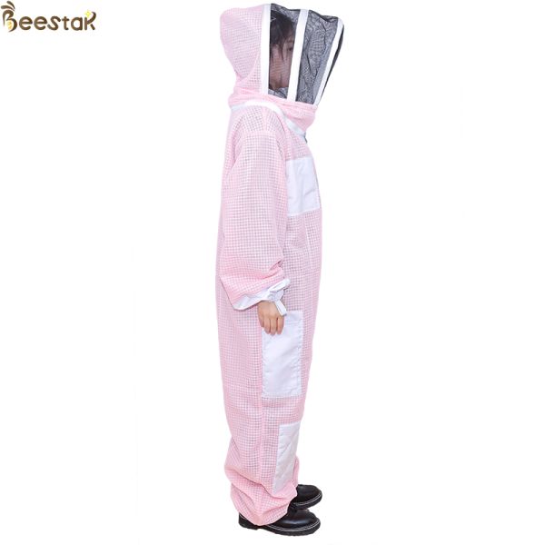 Three Layer Ventilated Pink Veil Beekeeping Suit High Quality Overall Safety Beekeeper Clothing