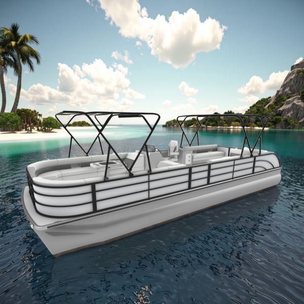 Luxury White Pontoon Boat with 18-22 People Capacity 29FT Length and 2.3/2.6m Width for Family Party and Leisure Cruise
