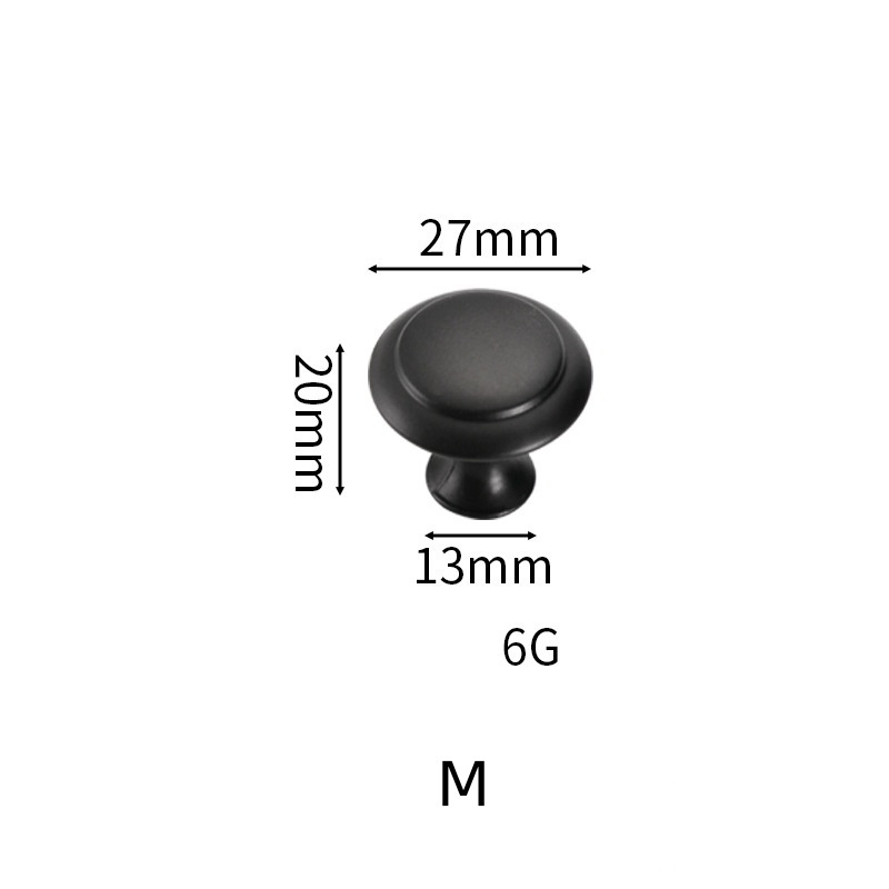 Modern Silver Black Drawer Handle and Knob Plating Round Cabinet Knobs for Furniture