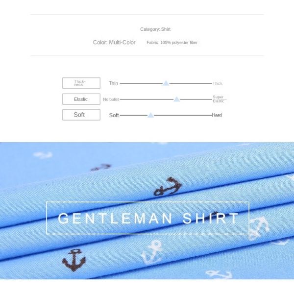 Men's Slim Plaid Printed Long-Sleeved Shirt 100% Polyester Fabric Type and Zipper Closure