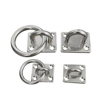 Anel redondo de aço inoxidável, almofada de diamante, placa de olho para equipamento naval, acabamento revestido de zinco