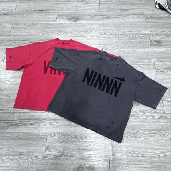Wholesale 100% Cotton Heavyweight 300gsm Dropped Shoulder Oversized Cropped Design Print Pattern Acid Wash Men's Casual T-Shirt