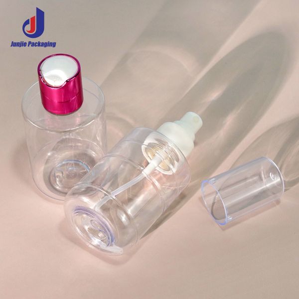 30ml 50ml 100ml PET Spray Bottle Luxury Plastic Refillable Perfume Bottle With Wooden Cap