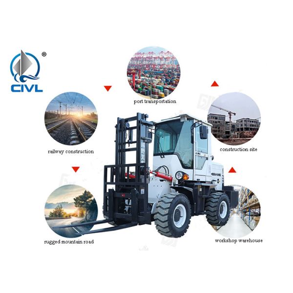 3 Ton Off Road Internal Combustion Forklift / Field Forklifts Rugged Mountain Road Railway Construction Forklift