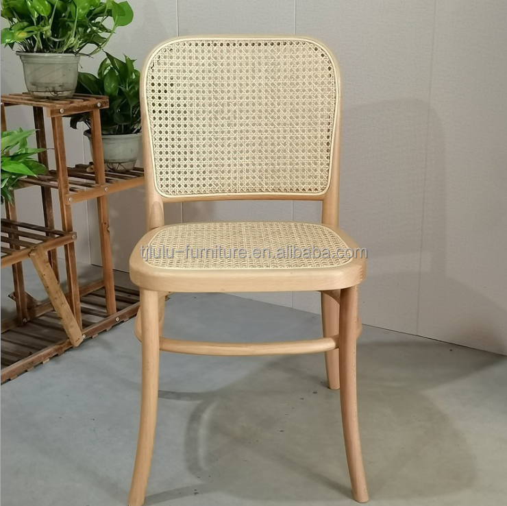 Home Furniture Wooden Rattan Dining Chair with Modern Design