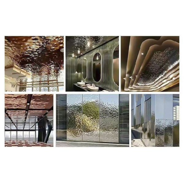 316 плита нержавеющей стали зеркала золота панели дизайна листа 4x8 3d пульсации воды