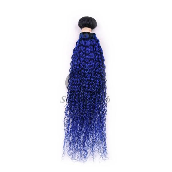 #T1B/Blue Kinky Curly Remy Human Hair Bundles Sew In Weave Bundles Brazilian Bundle Deals