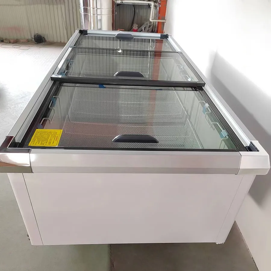 Direct Cooling Glass Top Commercial Freezer Glass Door Top Glass Freezer