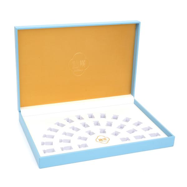 Blue Based And Lid Big Cardboard Cosmetic Packaging Boxes For Essential Oil