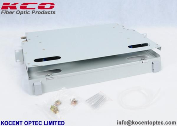 1U 12 Core Fiber Optic Patch Panel , Optical Termination Box For 19'' Distribution Frame