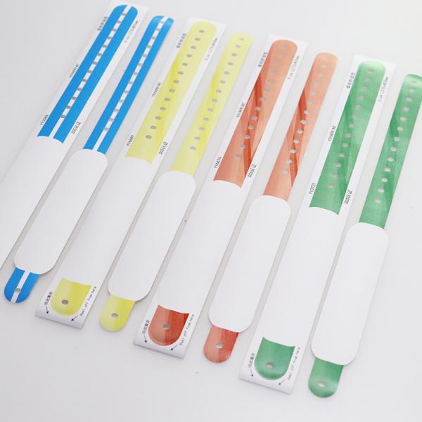 Atacado Pulseiras descartáveis de hospital de identificação de papel impresso com jato de tinta sensível ao calor Pulseiras de identificação do paciente