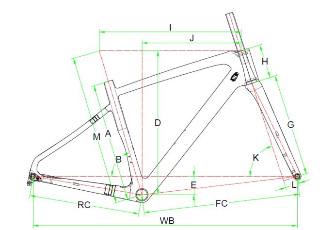Через велосипед кадра цапфы 45cm
