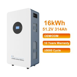 Wall Mounted 51.2V 314Ah 16kwh All in One Home Energy Storage LiFePO4 Lithium Battery Pack with 15 Years Design Life