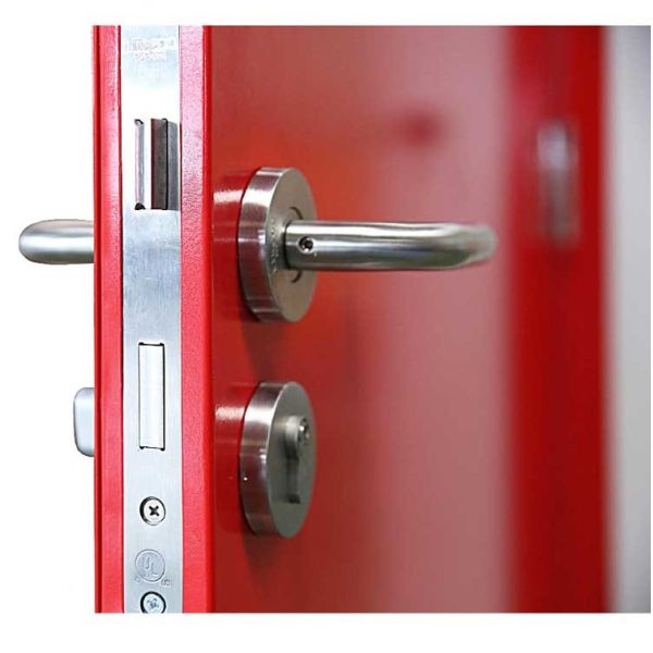 Residential Stainless Fire Rated Steel Door Entry 1.0mm Leaf 150mm depth With Auto Seal