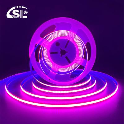 Alto brilho COB LED Strip Light CE RoHs IP20 Ra90 8mm Largura 12V 24V 320Leds Rosa